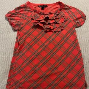 Marc Jacob Tartan ruffle tee size M